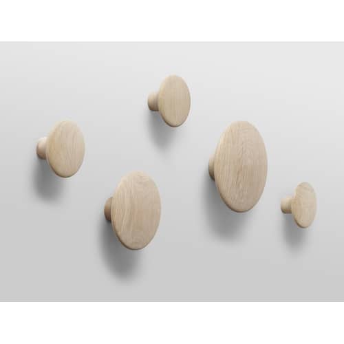 Patère The Dots Wood Small / Bois - Ø 9 cm - Muuto - Chêne naturel - Chêne
