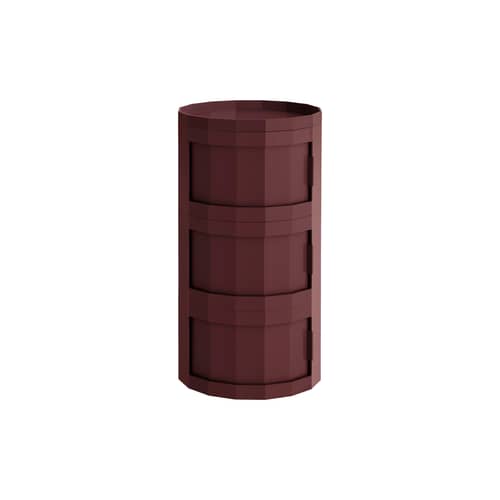 Rangement Facet High / H 66 cm - 3 portes / Avec roulettes - Hay - Bordeaux - ABS recyclé