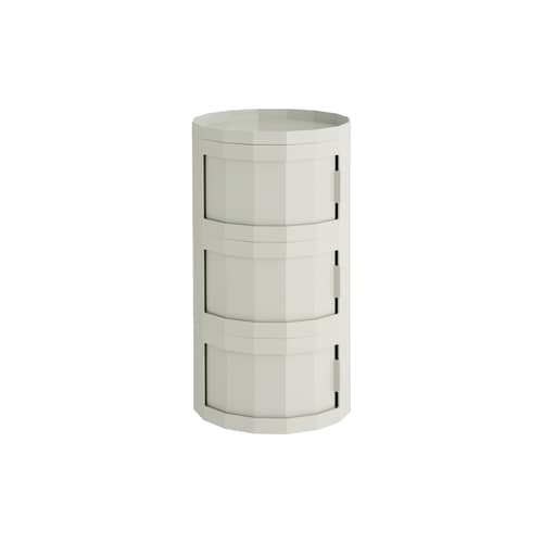 Rangement Facet High / H 66 cm - 3 portes / Avec roulettes - Hay - Gris Misty - ABS recyclé