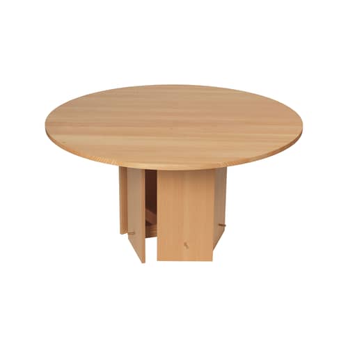 Aukko Round table natural wood / Ø 140 cm - Ferm Living - Douglas Fir Fir-tree - Douglas fir veneer, Oiled solid Douglas fir
