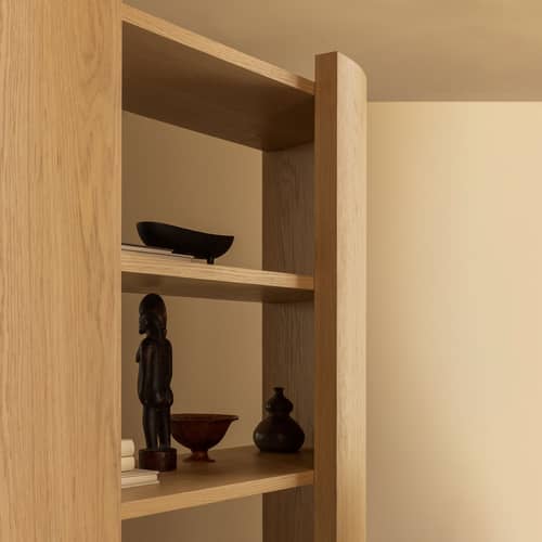 Scaffale Crescent High legno naturale / L 150 x H 173 cm - Audo Copenhagen - Rovere - Compensato