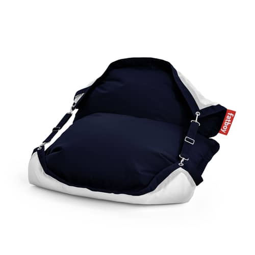 Schwimmendes Outdoor-Sitzkissen Original Floatzac textil blau / Verstellbare Gurte - Fatboy - Dunkel-ozeanblau -  Micro-billes EPS, Olefin Stoff, PVC