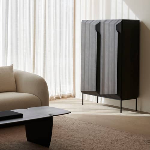 Stairs Wardrobe wood brown / L 100 x H 150 cm - Ethnicraft - Dark brown oak - Metal, Tinted oak wood