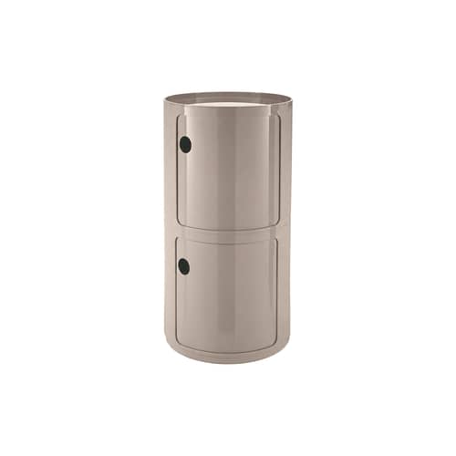 Componibili New Big HIGH Storage plastic material grey / 2 drawers - Ø 42 x H 76.5 cm - Kartell - Dove grey - ABS