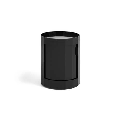 Facet Low Storage plastic material black / H 49 cm - 1 Door / With Casters - Hay - Anthracite - Recycled ABS