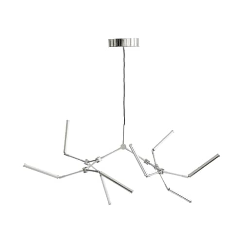 Suspension Stick Mini LED / Articulé - 124 x 95 cm - 101 COPENHAGEN - Chromé - Acrylique, Aluminium chromé