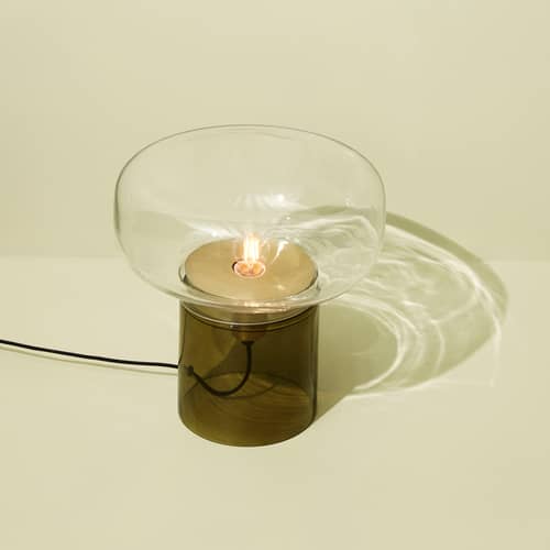 Crave Table lamp glass green - HÜBSCH - Green / Transparent - Mouth blown glass