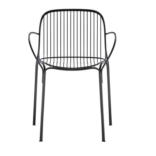 HiRay Armchair metal black / Metal - Kartell - Black - Painted galvanized steel