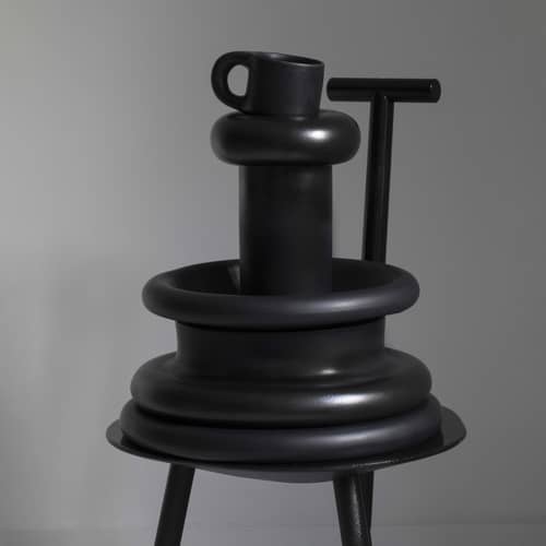 Assiette Dough céramique noir / Ø 38 x H 3,7 cm - TOOGOOD - Charbon - Grès émaillé