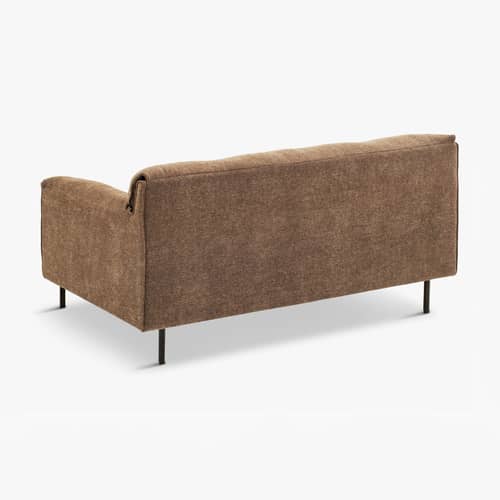Sofa 2 Sitzer Camilla textil braun / L 167,5 cm - NV GALLERY - Braun der Kastanien - Eisen, Gewebe, High Density-Schaum