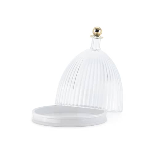 Centre de table La Coupole transparent / Ø 24 cm x H 30,5 cm - Kartell - Transparent / Blanc - PMMA recyclé
