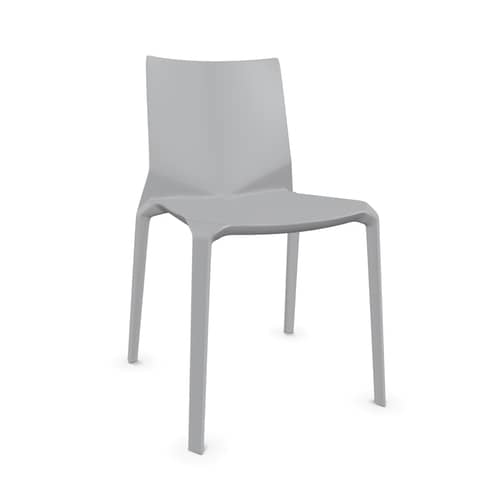 Chaise empilable Plana plastique gris - Kristalia - Gris clair - Fibre de verre, Polypropylène