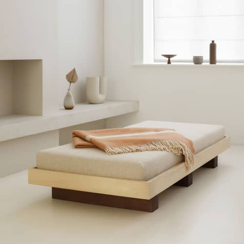Kinderbett Heju X Nobodinoz holz natur / 76 x 166 cm - NOBODINOZ - Holz hell & dunkel / Beige - Eschenfurnier, Massives Heveaholz
