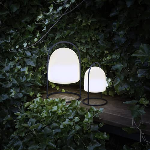 LED Small Outdoor solar lamp plastic material white / Ø 18.5 x H 30 cm - Solar or mini-USB charging - Eva Solo - H 30 cm / White - Plastic, Steel