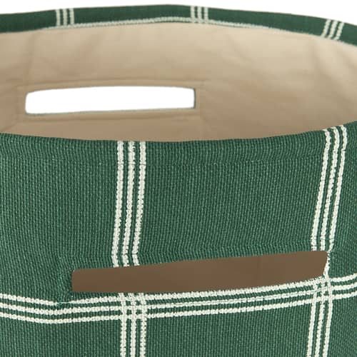Panier Vibes tissu vert / H 56 cm - NOBODINOZ - Vert & blanc / Grande gille - Coton biologique, Polyester