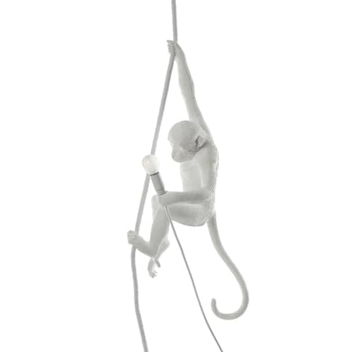 Monkey Hanging Pendant plastic material white / Indoor - H 80 cm - Seletti - White - Resin