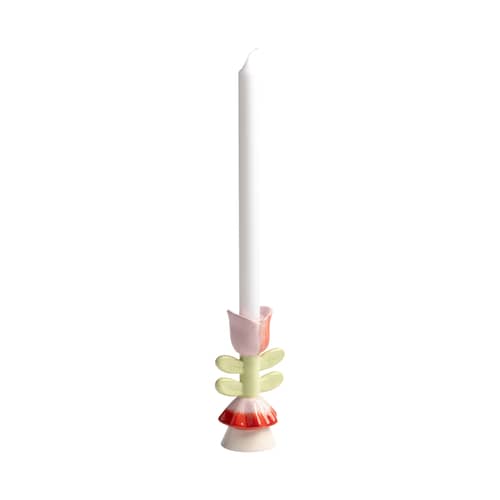 Portacandela Blume Large ceramica multicolore / Dipinti a mano - & klevering - Grande / H 15 cm - Gres