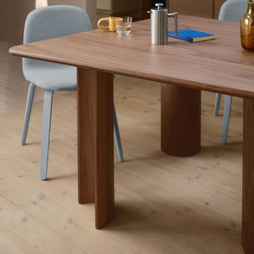 Re-Norm Rectangular table wood brown / 130 x 120 cm - Muuto - Walnut - Walnut veneer