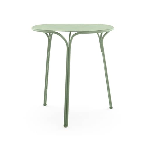 HiRay Round table metal green / Metal - Ø 60 cm - Kartell - Green - Painted galvanized steel