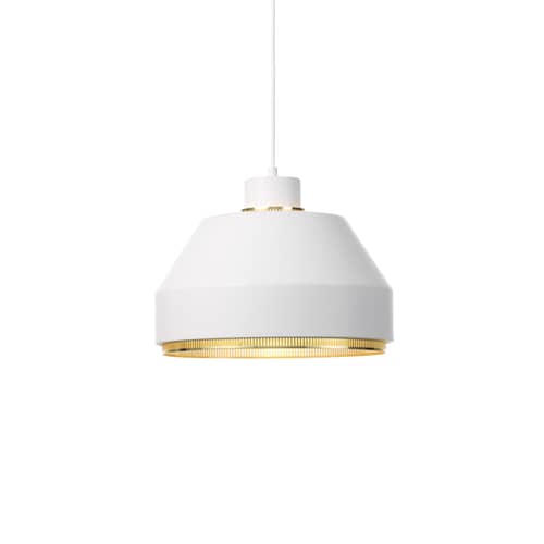 Sospensione AMA500 metallo bianco / Aino AAlto, 1941 - ARTEK - Bianco / Ottone - Acciaio