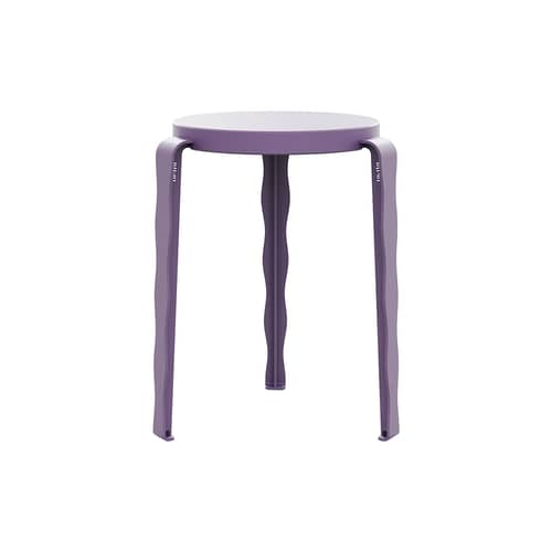 Stappelbarer Hocker Lou Vague by Uchronia holz violett / Einfarbiges Buchenfurnier - TIPTOE - Violett - Lackierte zertifizierte Buche, thermolackierter Stahl