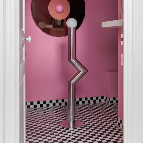 Stehleuchte Déviation Simple by Axel Chay metall silber / H 120 cm - Exklusiv - Axel Chay - Spiegelfarben Poliert - Glas, poliertes Aluminium