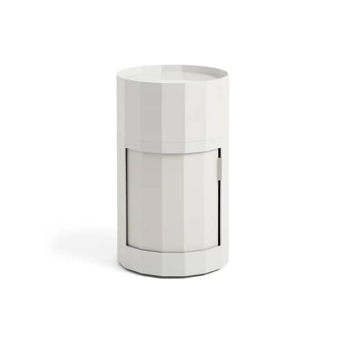 Facet High Storage plastic material grey / H 66 cm - 1 Door / With Casters - Hay - Misty Grey - Recycled ABS