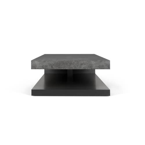 Table basse Chicago / 110 x 65 cm x H 29 cm - Mélaminé effet béton - POP UP HOME - Effet béton gris / Noir - Mélamine, Panneau de fibres à haute densité