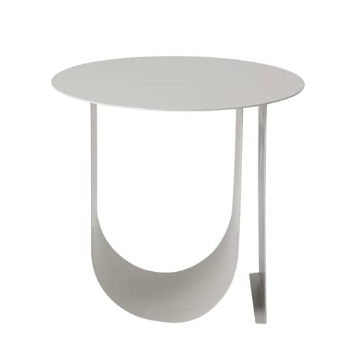 Table d\'appoint Cher métal gris / Ø 43 cm - Porte-revues intégré - Bloomingville - Gris clair - Fer laqué