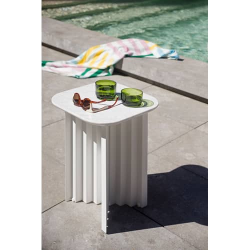 Table d\'appoint Plec Small pierre vert / Marbre - 37 x 37 x H 45 cm / Seconde vie - RS BARCELONA - Vert - Acier, Marbre