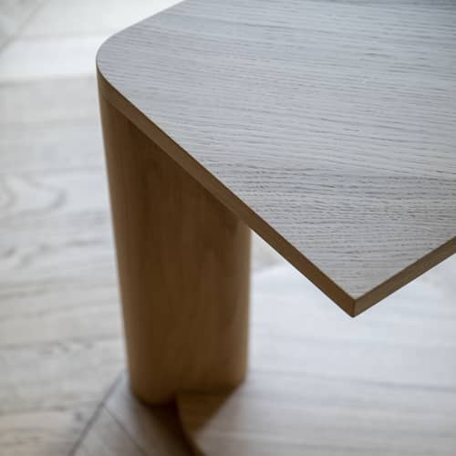 Tavolino d\'appoggio Galta Forte Side legno naturale / 38 x 38 x H 47 cm - KANN DESIGN - Rovere naturale - Impiallacciatura rovere, Rovere massello