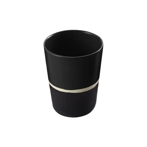 Verre Sicilia céramique noir - Maison Sarah Lavoine - Radis noir / Blanc - Grès émaillé