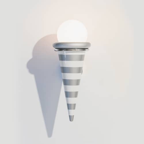 Gelato - Night Tales Wall light metal grey / By Masanori Umeda, 1982-2020 - Memphis Milano - Grey and white - Aluminium