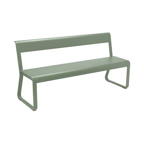 Bellevie Bench with backrest metal green L 161 cm / 4 persons - Fermob - Cactus - Aluminium, Steel
