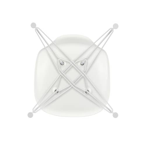 Chaise DSR - Eames Plastic Side Chair plastique blanc / (1950) - Pieds blancs - Vitra - Blanc / Pieds blancs - Acier laqué époxy, Polypropylène