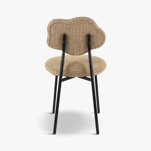 Chaise rembourrée Arty tissu jaune - NV GALLERY - Tweed jaune - Fer, Mousse haute densité, Tissu Tweed