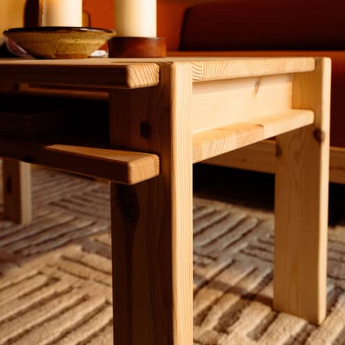 Tuck Coffee table natural wood / 80 x 50 cm - Under-tray storage - KARUP - Natural pine - FSC-certified solid pine