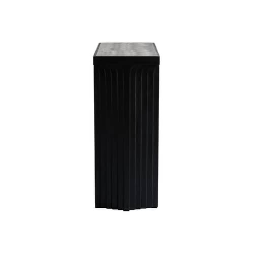 Console Arc / Plateau travertin - L 70 x P 30 x H 80 cm - 101 COPENHAGEN - Travertin gris / Café - Béton fibré, Travertin