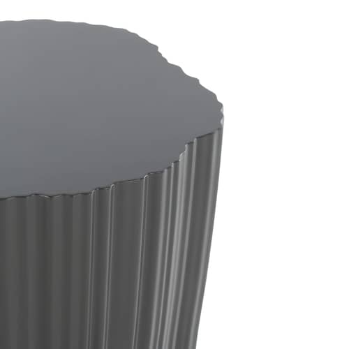 Corteza End table plastic material grey / 36 x 38 x H 48 cm - Kartell - Charcoal grey - Recycle polyethylene