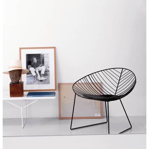 Fauteuil Leaf métal marron - Arper - Moka - Acier laqué