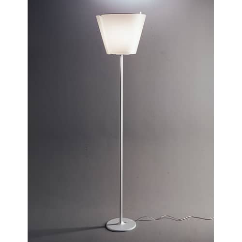 Melampo Mega Floor lamp metal textile grey / H 217 cm - Artemide - Aluminium - Aluminium, Fabric