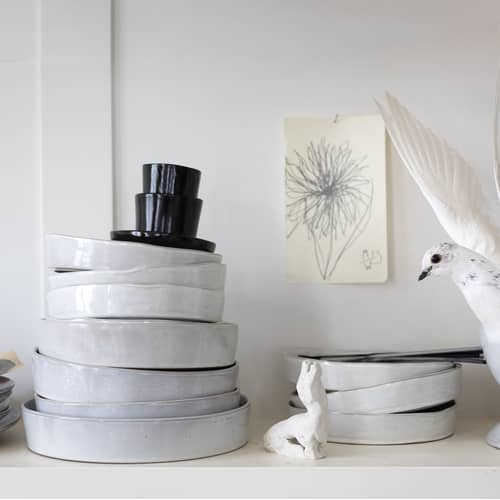 Piatto fondo La Mère ceramica bianco / Ø 25 x H 4,5 cm - Serax - Guscio d\'uovo - Gres