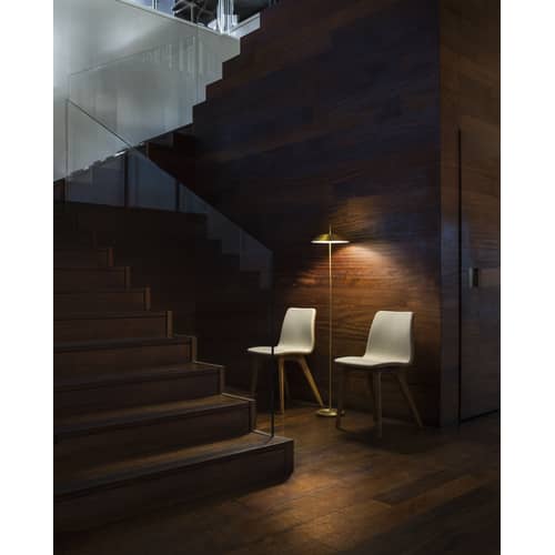 Lampadaire Mayfair or LED / H 147 cm - Vibia - Or mat -  Zamak, Acier, Polycarbonate