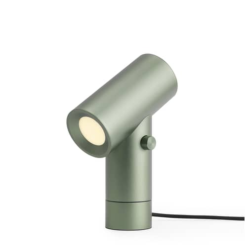Lampe de table Beam métal vert / Double source lumineuse - Base rotative - H 26 cm - Muuto - Vert - Aluminium anodisé, PVC