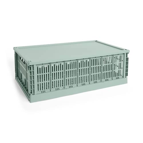  Lid plastic material green / For Basket Colour Crate X-Large 42.5 x 68.5 cm - Hay - Sage green - Recycled polypropylene