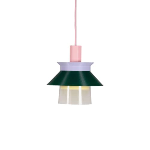 Romi Pendant plastic material multicoloured / Ø 20 x H 22 cm - Recycled plastic / Made in France - Warren & Laetitia - Forest green / Lilac / Pastel yellow / Pink - Bioplastic, Recycled plastic
