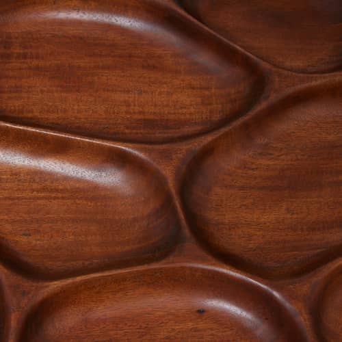 Piatto Acacia legno marrone / Piano/vassoio da aperitivo - Intagliato a mano - 37 x 60 cm - HK LIVING - Acacia - Massello di acacia