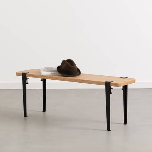Pied avec fixation étau / H 43 cm - Pour créer table basse ou banc - TIPTOE - Noir Graphite - Acier thermolaqué