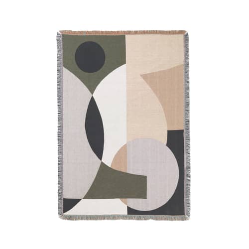 Plaid Entire multicolore / Tapisserie murale - 120 x 170 cm - Coton - Ferm Living - Multicolore - Coton
