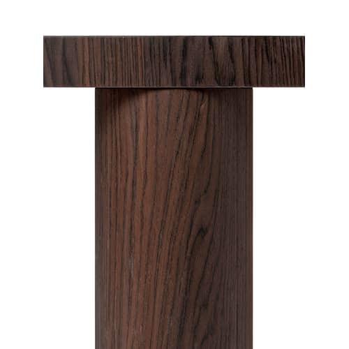 Table basse Post Large marron bois naturel / Ø 100 x H 33 cm -  Marqueterie faite main - Ferm Living - Motif étoilé / Chêne fumé - MDF, Placage chêne fumé